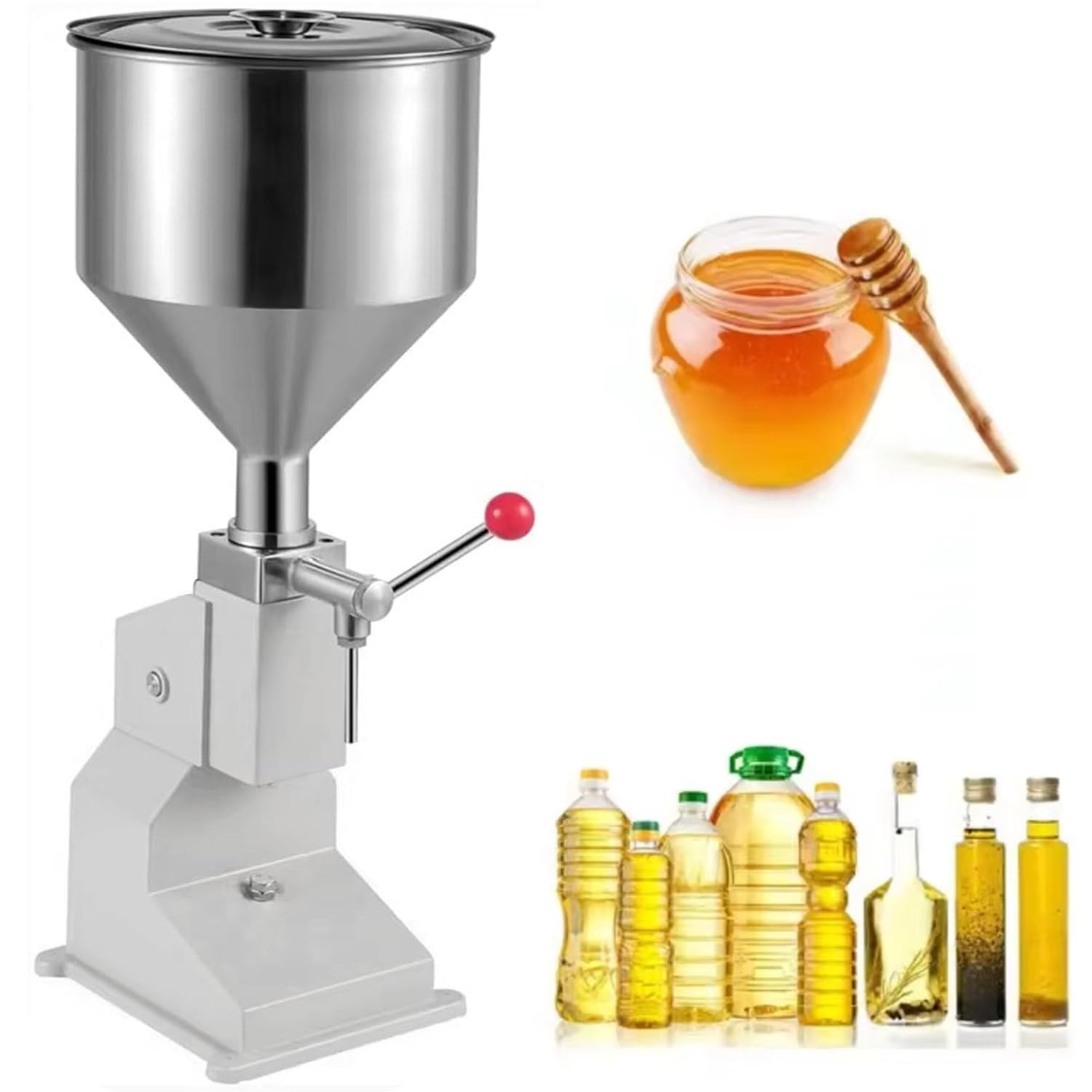 Maszyna do napełniania płynnej pasty, 10-100 ml, wypełniacz balsamu kosmetycznego z pojemnikiem 10 l, stal nierdzewna 304, regulowana objętość płynu, oleju, szamponu