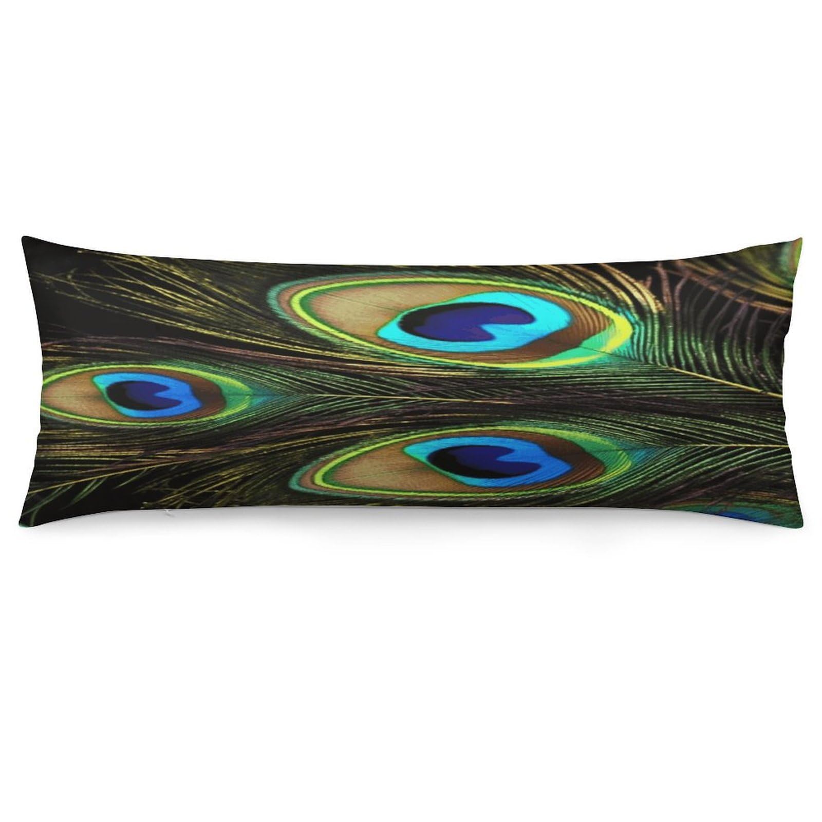 Peacock Feathers Throw Pillow Cover Soft Lumbar Pillow Covers with Zipper Breathable Rectangular Cushion Case Polyester Pillow Case Decorative Body Pillow Cover for Couch Bed