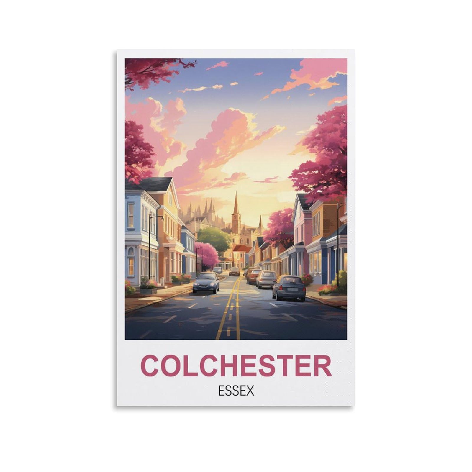 Colchester Essex Vintage Travel Poster 20x30inch(50x75cm) Canvas Art Poster And Wall Art Picture Print Modern Family Bedroom Decor