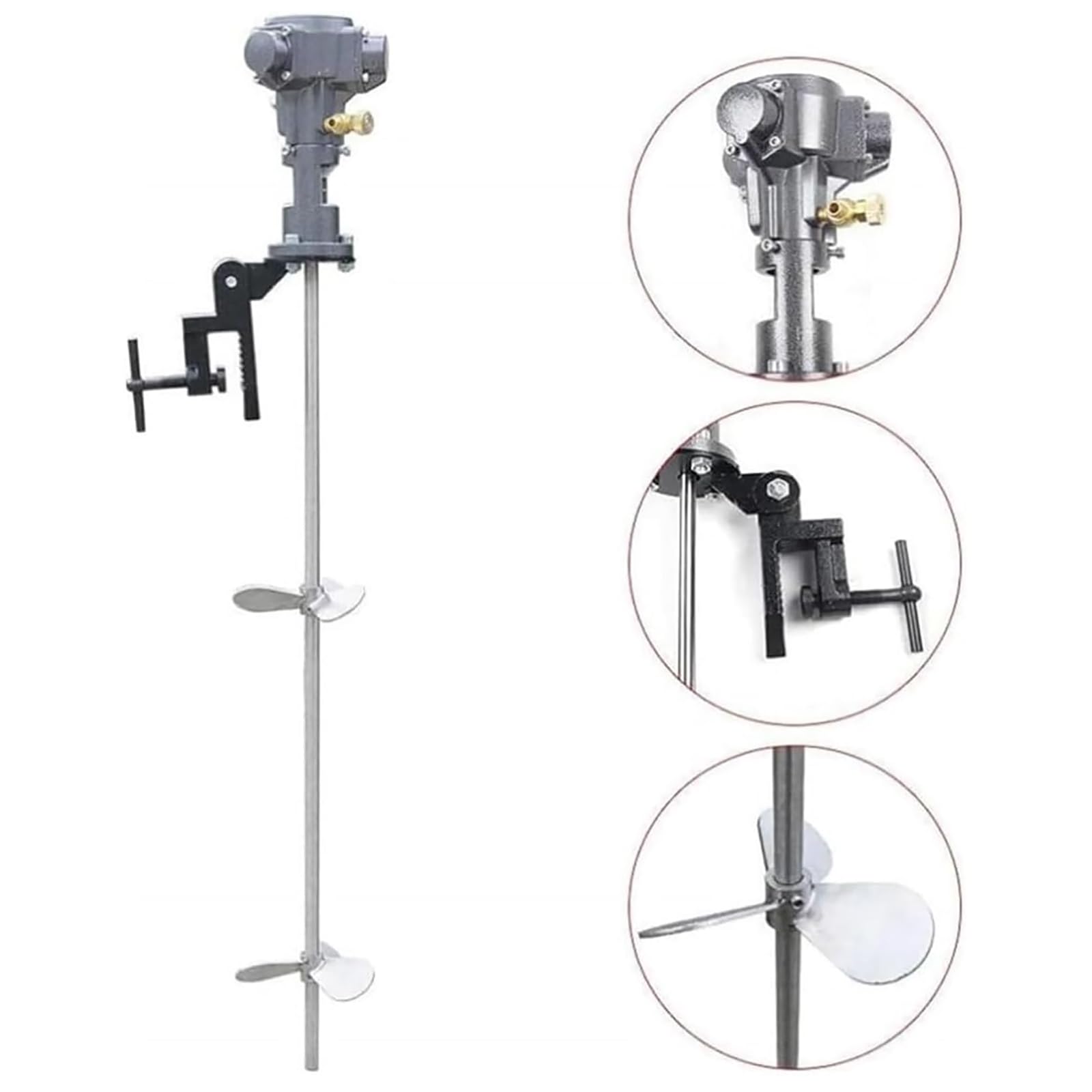 Miscelatore pneumatico per vernice, miscelatore automatico in acciaio inossidabile, miscelatore liquido alimentato ad aria da 5 galloni, 1500-3000 giri/min, per una miscelazione efficiente della