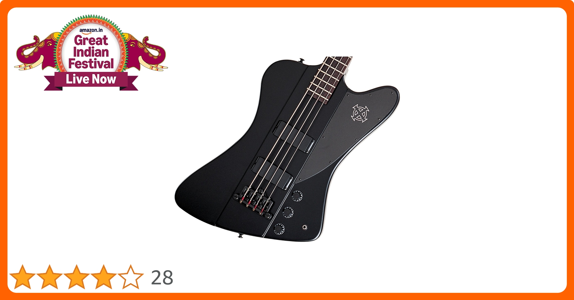 Epiphone Goth ThunderBird-IV Bass, Plain Black : Amazon.in