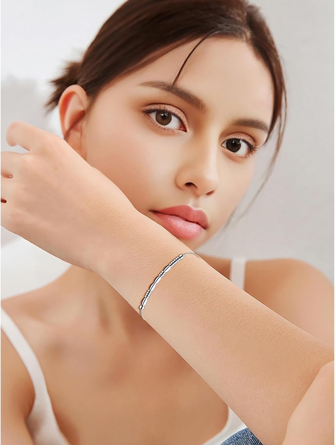 Stainless Steel Beaded Morse Code Bracelets for Women and Men,Valentine's Day Gifts for Her Him Daughter Son Lovers Funny Inspirational Gifts Best Friends Friendship Birthday Gift (Badass) - Image 3