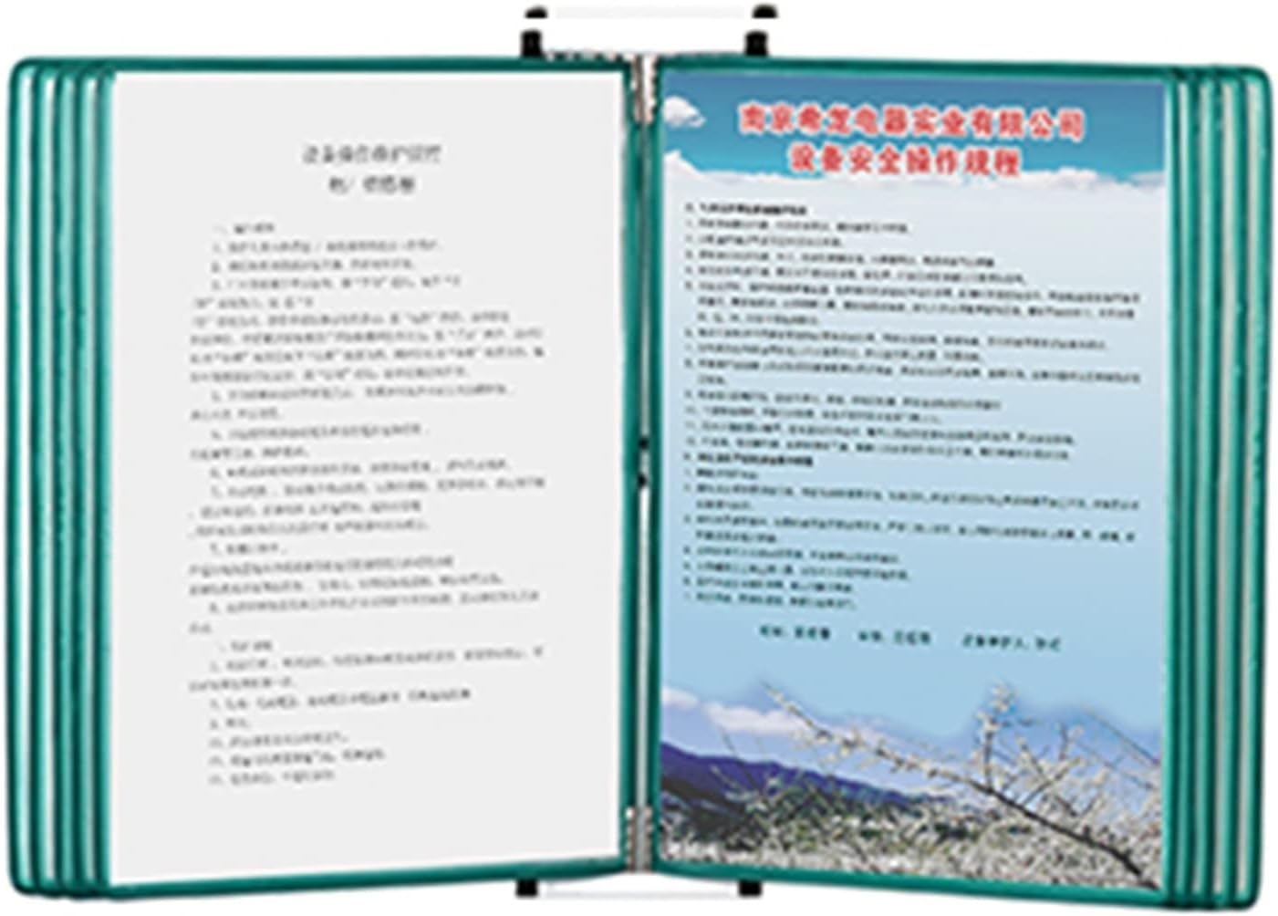 Noxozoqm A 4 Folder Wall-Mounted File Holder, 10 Panels Desktop/Wall Reference, Poster Flip Book Display(Color:a)