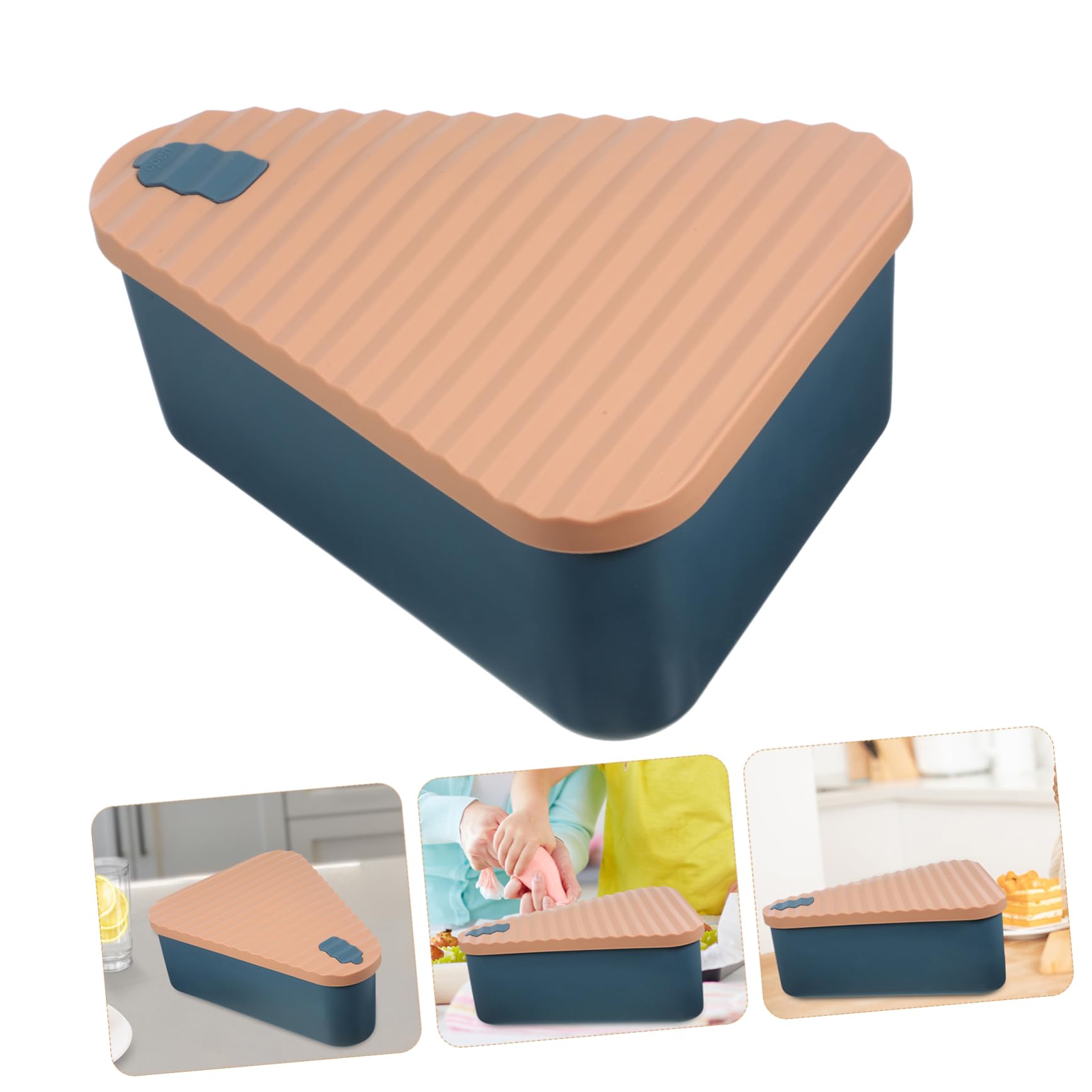 COLLBATH Caja de Almacenamiento de Silicona Reutilizable para Pizza y Cupcakes, Conserva la Frescura, Fácil de Limpiar, Adecuado para Cocinas y Cafeterías