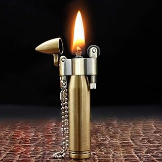 Vintage Antique Lighter,Reusable Windproof Trench Cigarette Lighter,Cool Lighters for Smoking,Mini Kerosene Lighter for Collection Decorative Gift (Not Included Fuel)