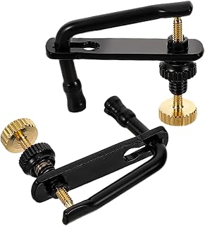 2pcs Violin Fine Tuning Adjusters for 4/4 Violin, Alloy Black Gold