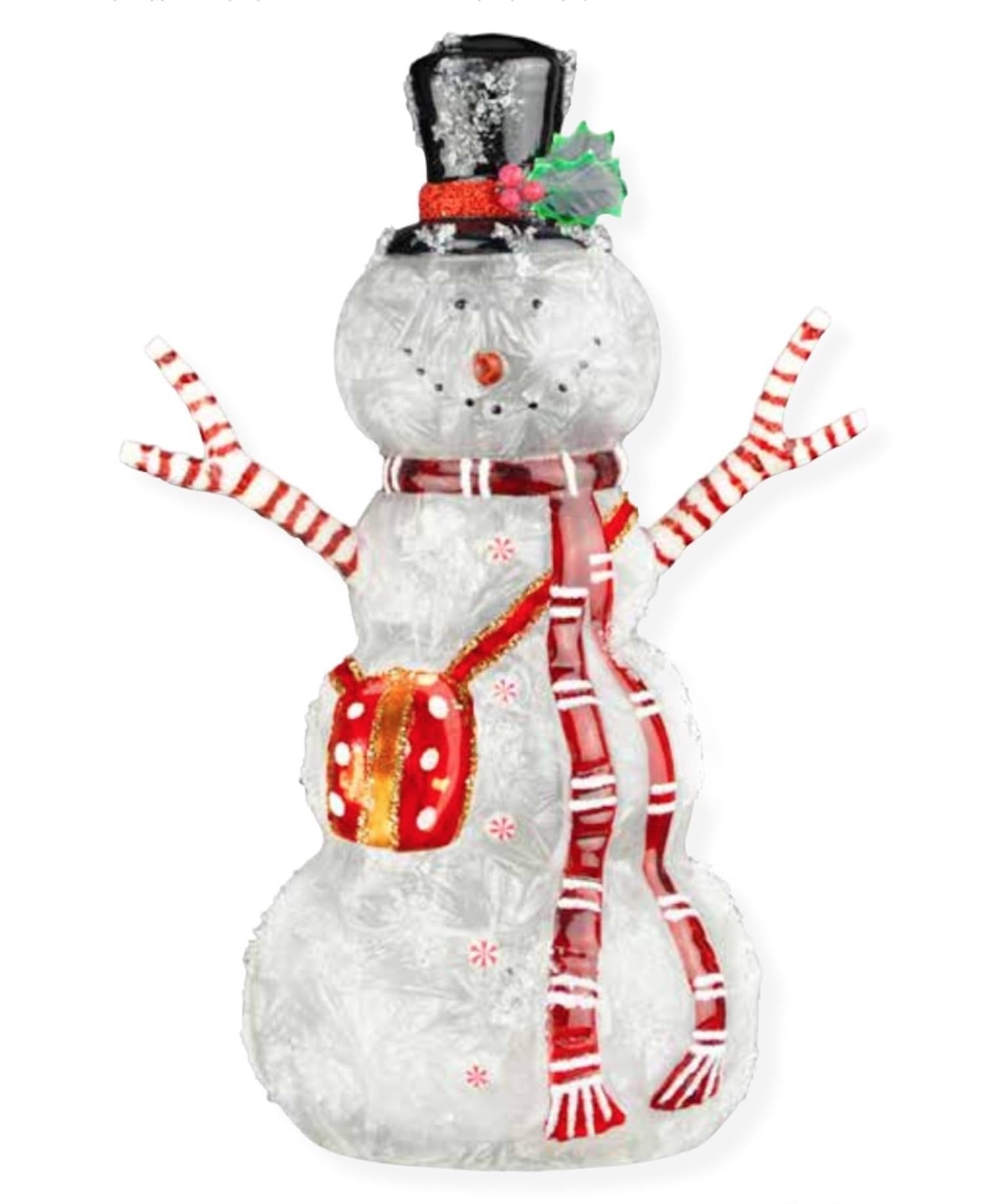 Bonhomme de neige LED en verre blanc pour remplacer les bougies dangereuses