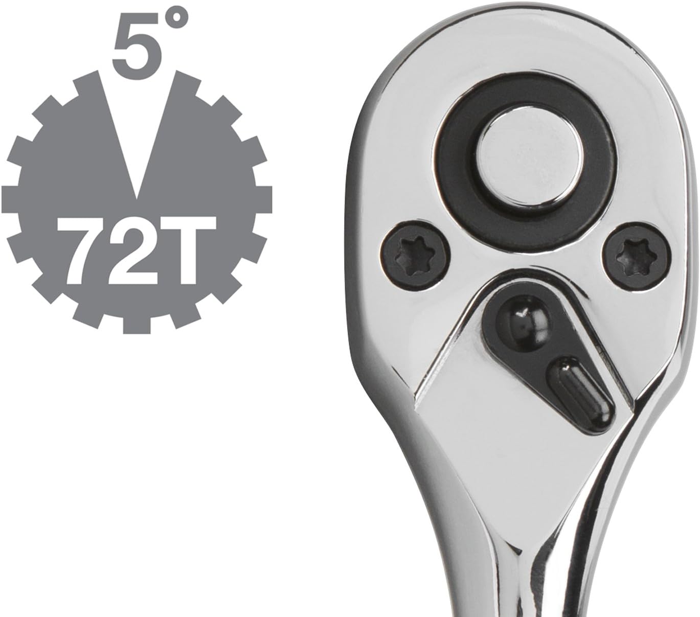TEKTON 1/4-Inch Drive by 5-Inch Polished Quick Release Ratchet, 72-Tooth Oval Head | 1480