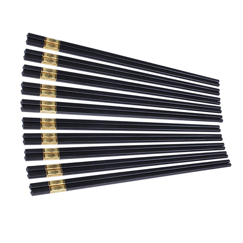 chinesische Essstäbchen, japanische Essstäbchen, Holz, 10 Paar, wiederverwendbare natürliche Essstäbchen, waschbar for die Spülmaschine, 27 cm, Holz-Essstäbchen, chinesisches Geschirr-Set (Naturholz)-