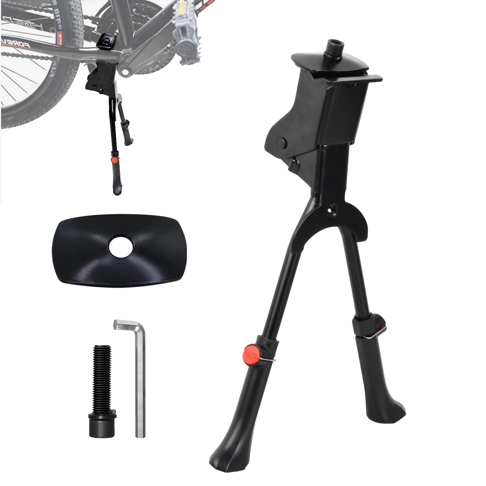 Cavalletto Bici Regolabile - Piedino Antiscivolo Per MTB, Elettriche, Trekking, Taglie 16-28 Pollici