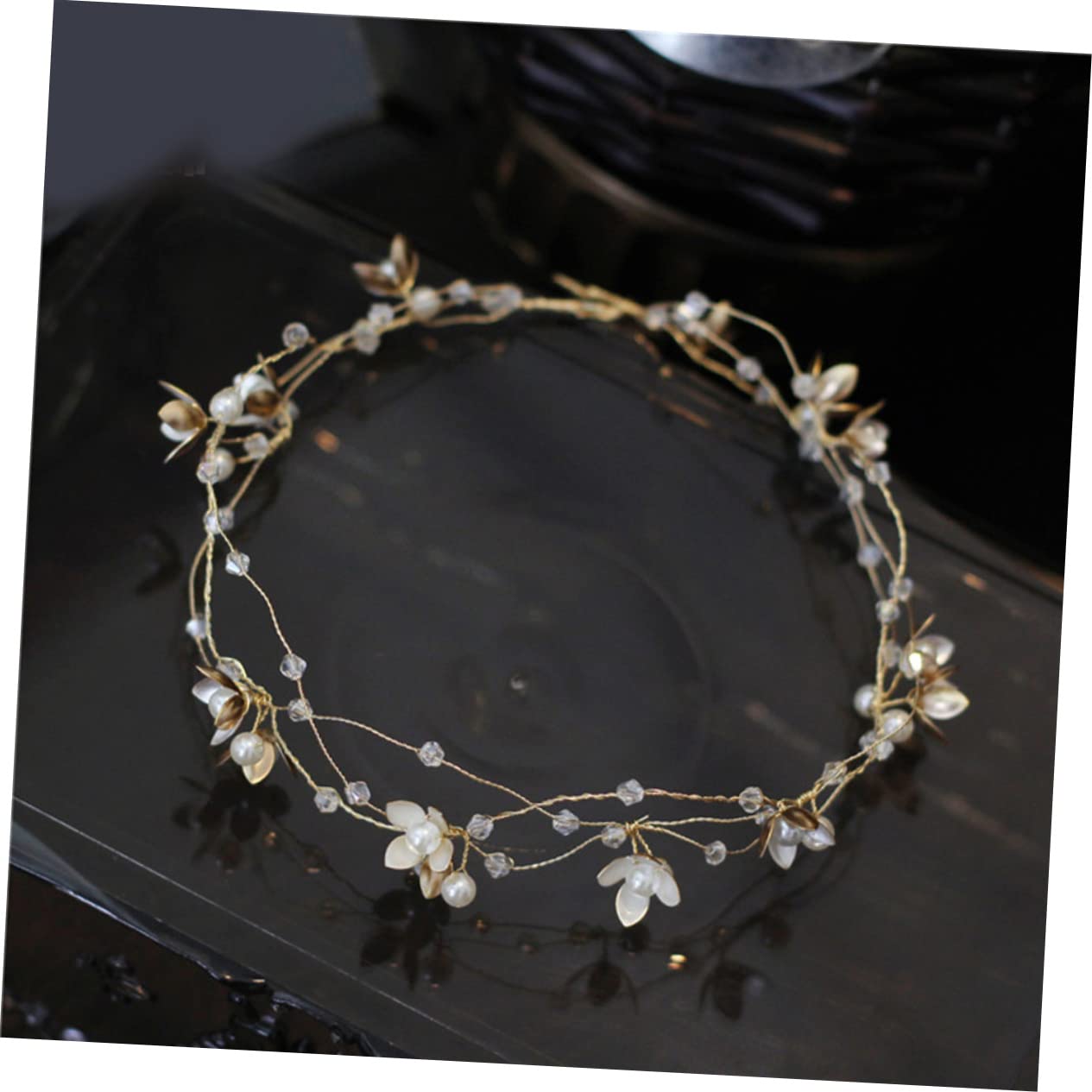 FRCOLOR 3 Stück Blumen-haarbänder Für Frauen Braut-kopfschmuck Brautschmuck Hochzeits-stirnbänder Braut-haarteile Haarband Mit Kristallperlen