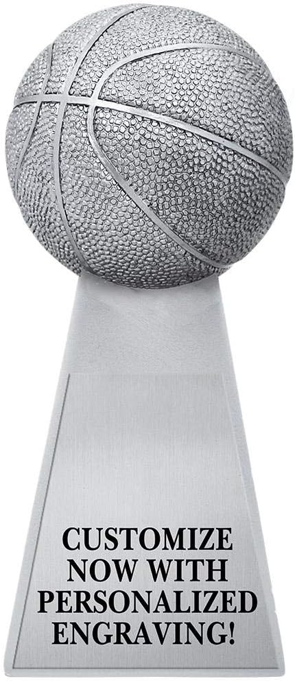 Crown Awards 7" Basketball Gridiron Trophy, Metallic Fantasy Basketball Sculpture Trophies Prime