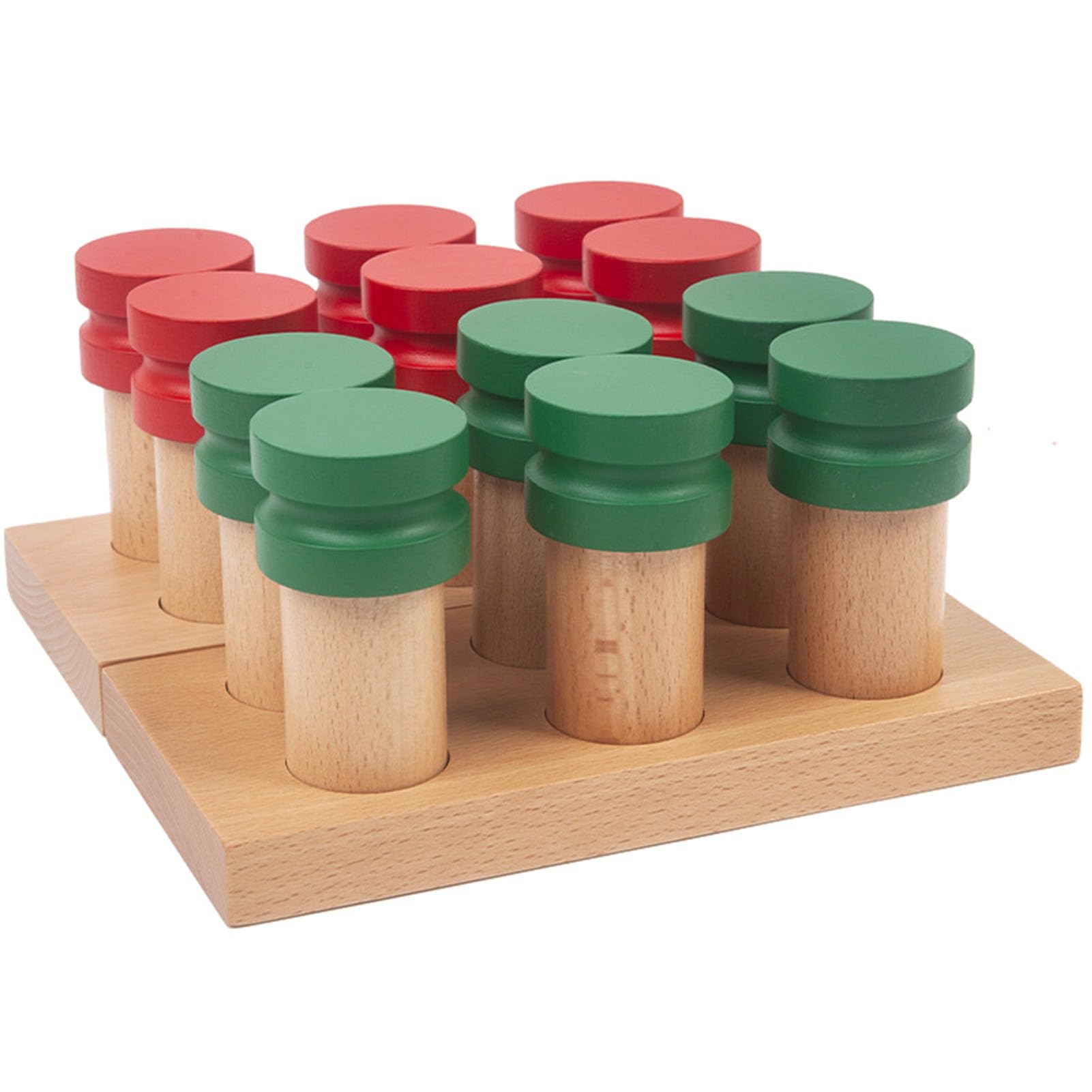 Cilindros de Olor Montessori, Juguetes Sensoriales de Madera para Entrenamiento, Juego de Emparejamiento de Percepción Olfativa,Upgraded Model