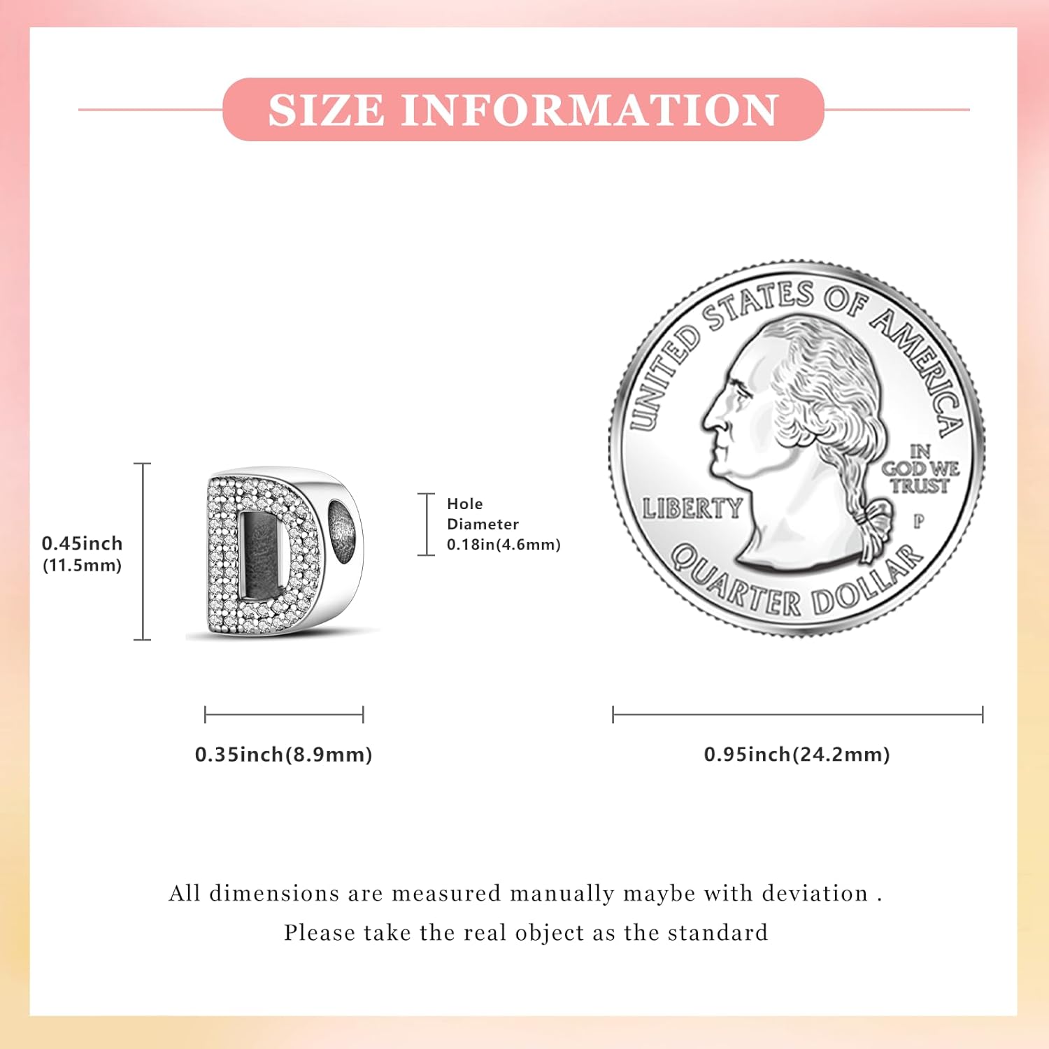 PARCOM Letter Charms Fits Pandora Bracelets S925 Sterling Silver Initial Charms for Bracelets Alphabet A-Z Letters Bead Bracelets Necklace Pendent with Cubic Zirconia for Women Birthday Ceremony DIY Jewelry - Image 6