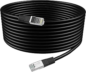 Cat6 Outdoor Cable 300 ft. 10Gbps, 550MHz Bandwidth, Ultra Heavy-Duty Weatherproof/UV Resistant/23AWG BC Pure Copper. 4K Resolutions, Compatible with Wi-Fi modems/Routers/Security Cameras/PC/PS5/Xbox