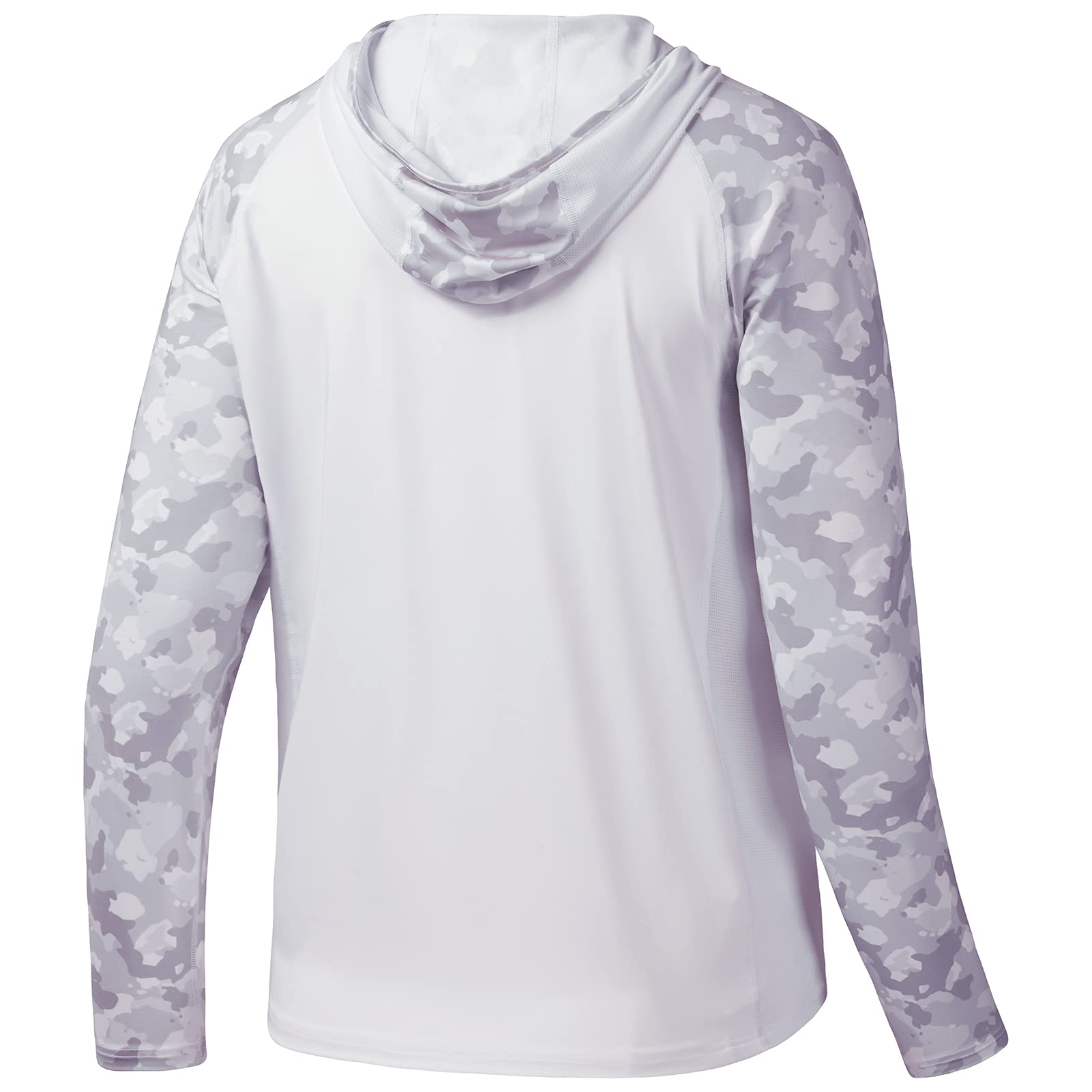 Bassdash Camiseta de Pesca de Rendimiento UPF 50 para Hombre con Capucha de refrigeración de Camuflaje de Manga Larga
