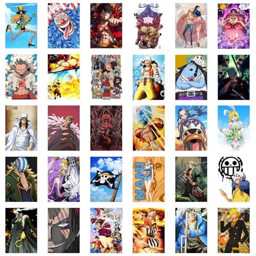 Image of Wallgasm One Piece Posters - Pack of 30, 10x15cm (A6 Size) Posters for room, bedroom, office | Wall Collage Kit | One Piece