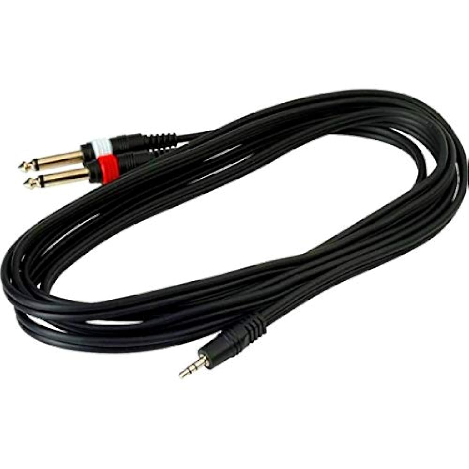 Neostar Stereo Jack Plug to Mono Plugs Cable (1/4in,3.5mm)