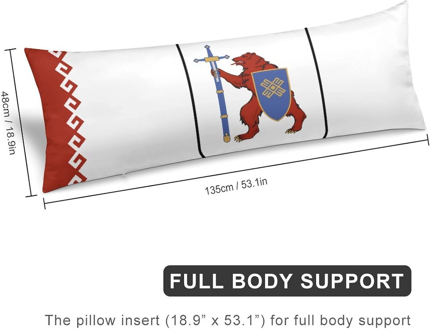 Coat of Arms of Mari El Body Pillow Cover Long Cushion 18.9x53.1 Inch