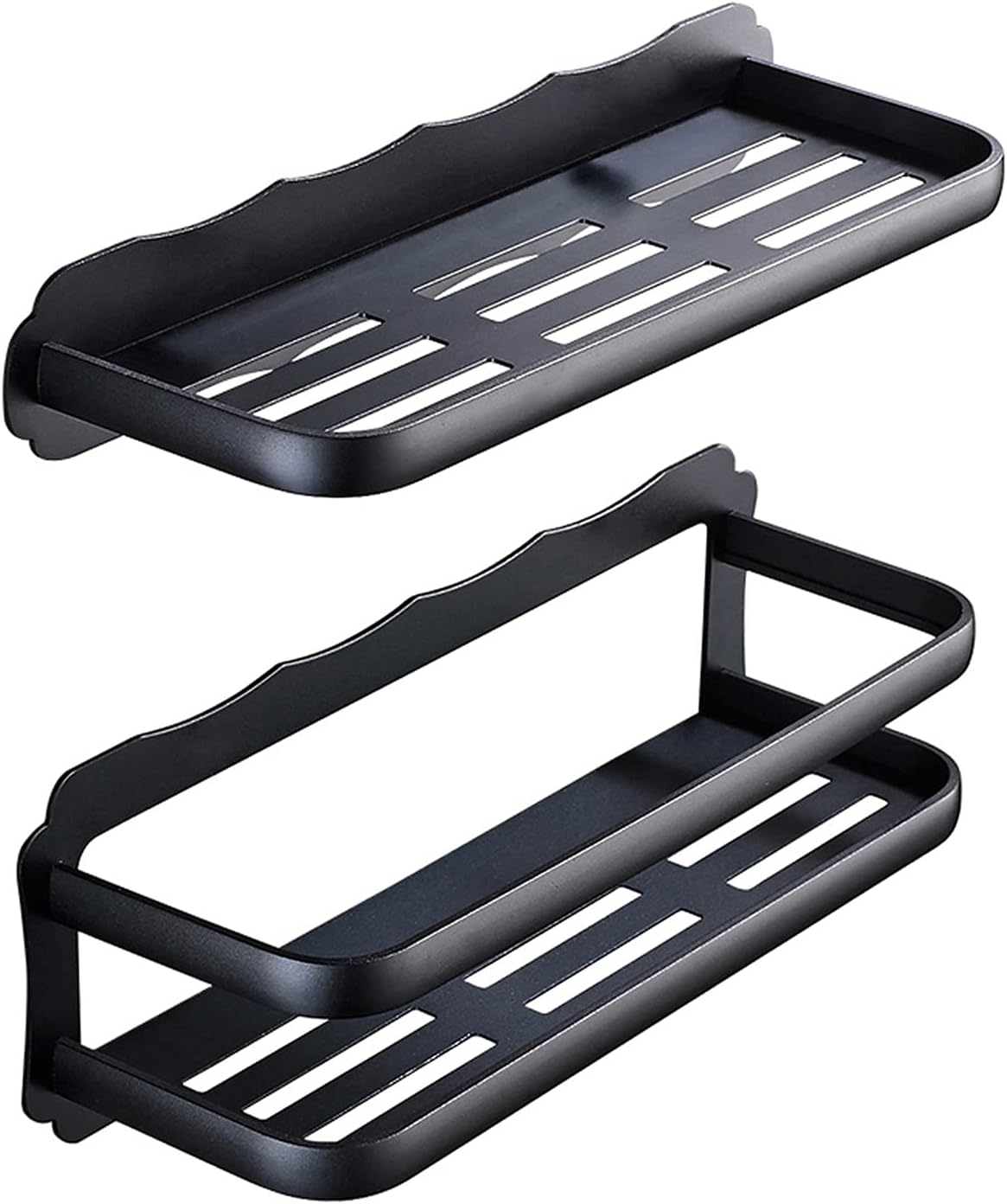Bathroom Shelves Floating Shelves Floating Shelves Wall Mounted Set of 2,Black Bathroom Shelves Wall Mounted,Wall Storage Shelves Organizer,Easy to Install for Bathroom Storage(40 Cm Long)