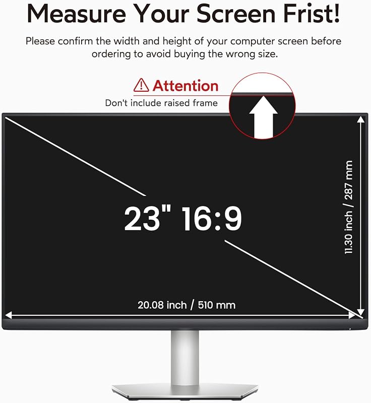 BERSEM 23 Inch Monitorszűrő Privát Képernyővédelem Anti-Glare Kékfény Filter