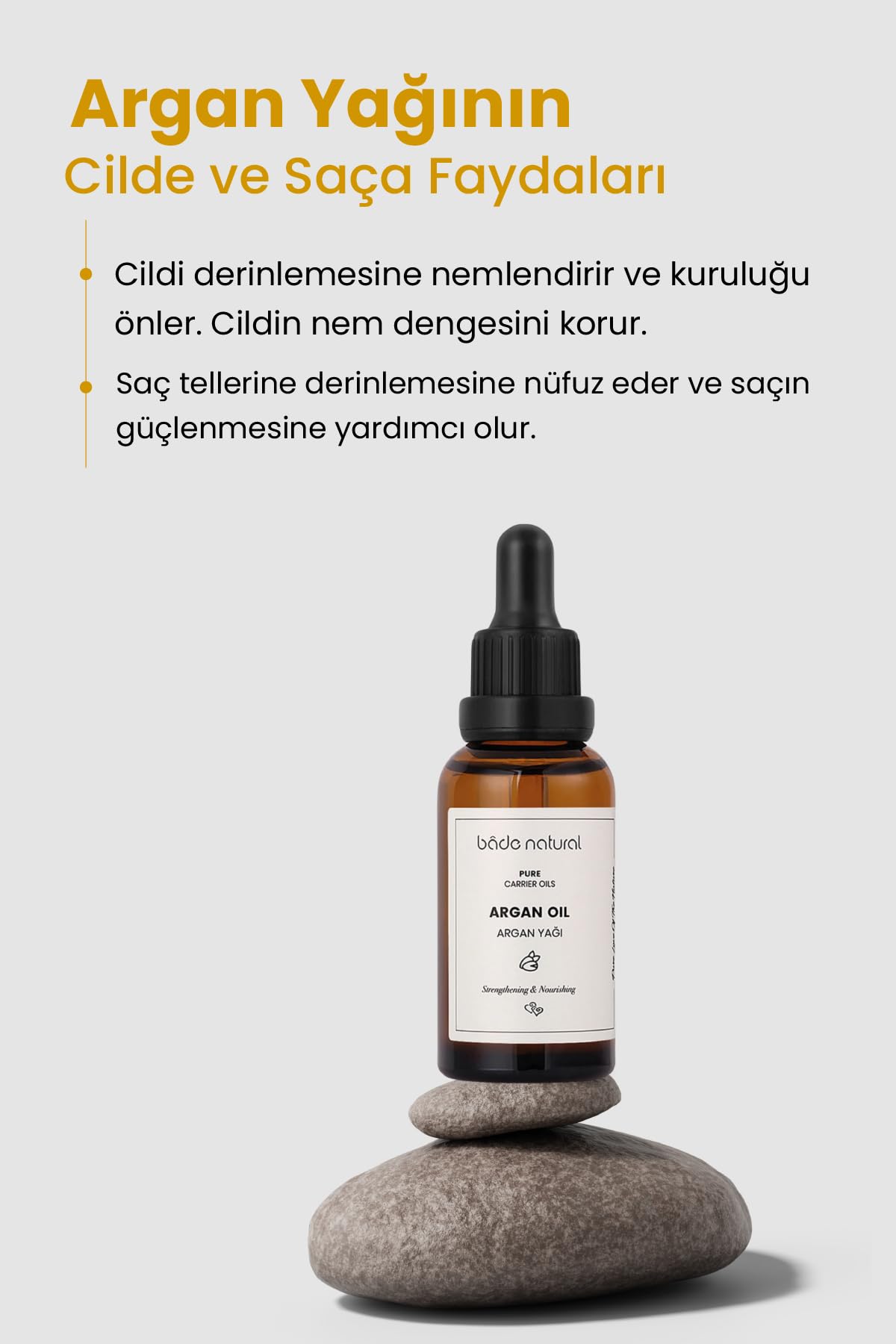 Bade Natural Argan Yağı Soğuk Sıkım%100 Saf 30 ml