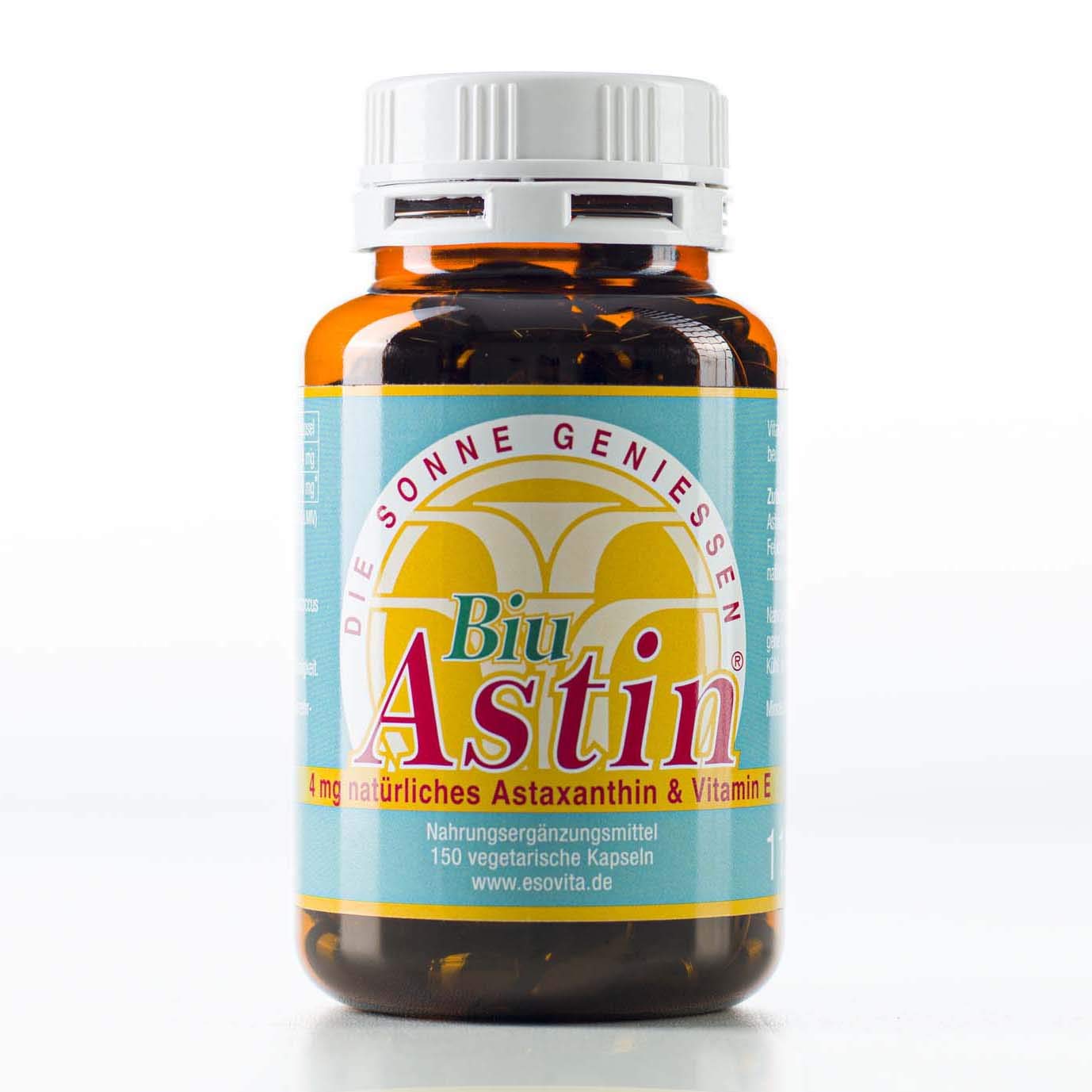 ESOVita BiuAstin aus Hawaii 150 vegetarische Kapseln I 4mg natürliches Astaxanthin - Das Original Ivarssons BiuAstin
