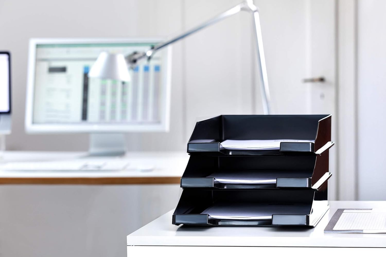 Conipa® - 10 Stück Briefablage DIN A4 Schwarz (stapelbar) - Ablagefächer & Dokumentenablage für Schreibtisch - Ablageboxen & Bürobedarf für Briefe & Dokumente - Papier-Ablage Organizer (Büro-Artikel)