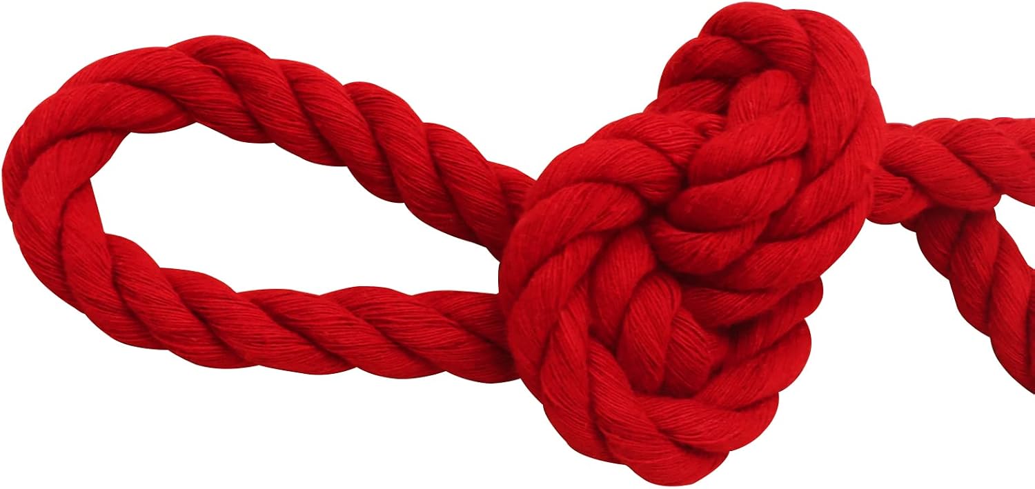 Twisted Red Cotton Rope 1/2 inch x 50 feet - Thick Craft Rope Colored Rope for Home Decorating, Wedding, DIY Crafts, Hanging