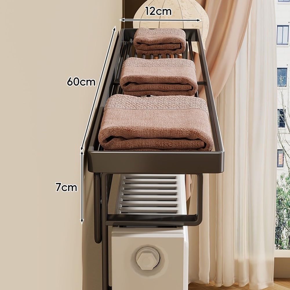para soporte para estantería Radiador 50cm para acero Calor(Black 40mm)