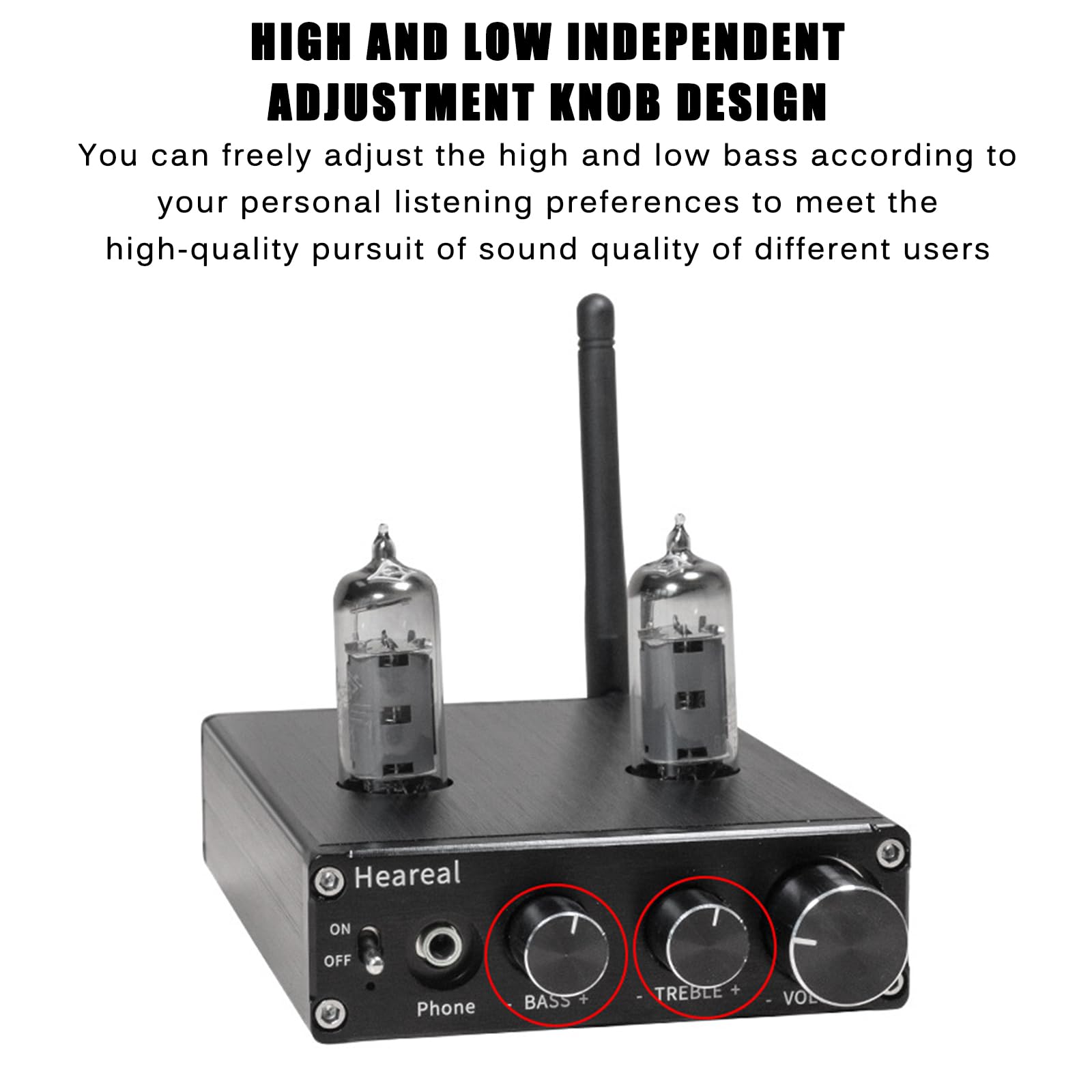 Amplificatore a tubo Home Audio, Home Audio Desktop Stereo Vacuum, Regola liberamente i bassi e gli alti, Mini amplificatore di potenza Hi-Fi integrato, per musica audiofila, Home Theater e giochi