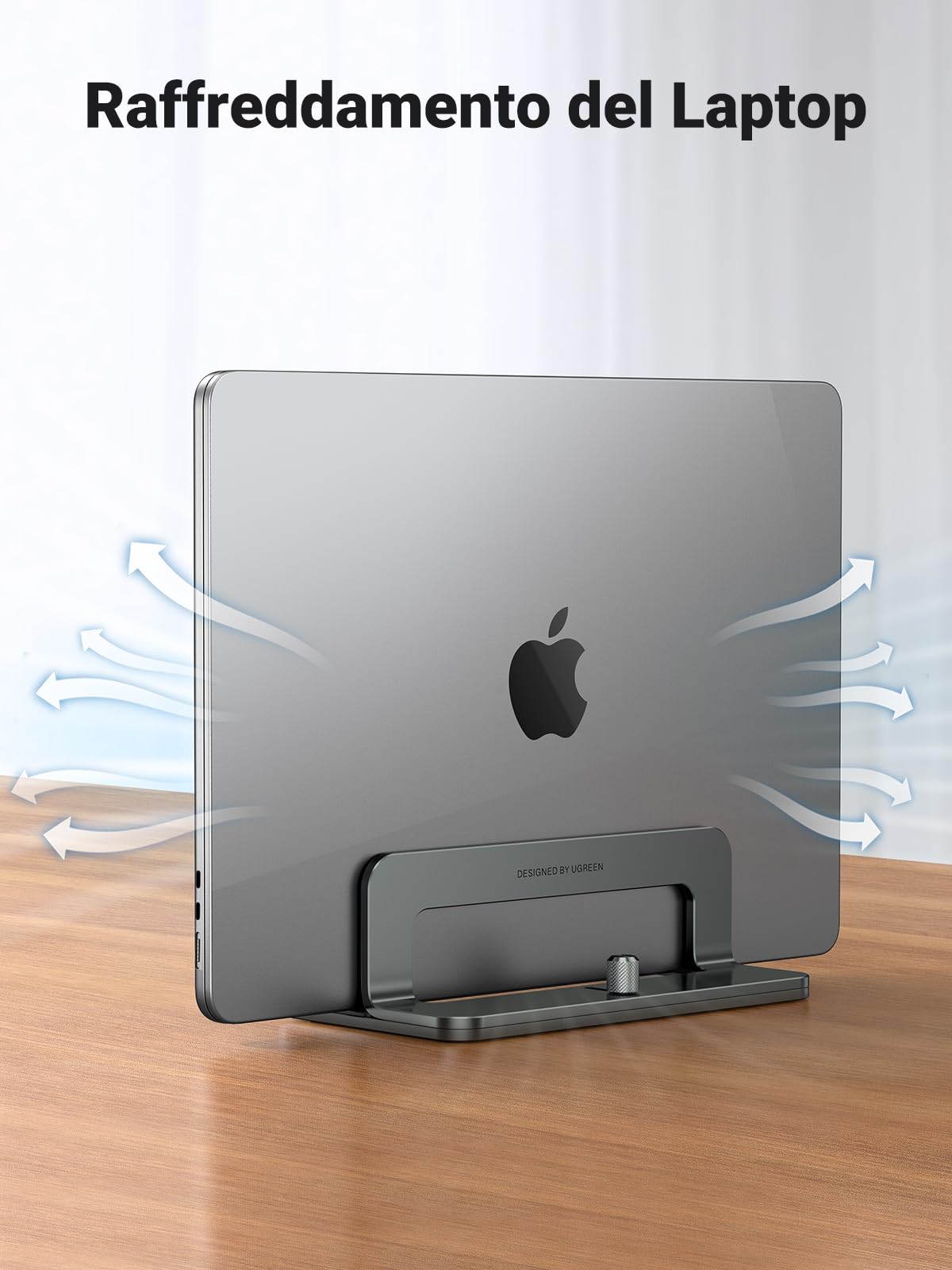UGREEN Regolabile Supporto Verticale per Laptop Salvaspazio Compatibile con MacBook, iPad Grigio