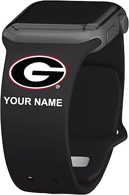 Affinity Bands Georgia Bulldogs Custom HD Watch Band Compatible with Apple Watch (38/40/41mm Long Black)