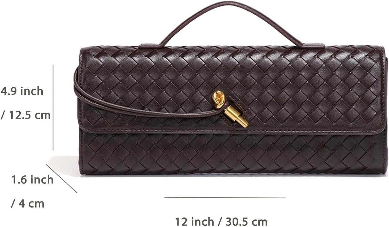 NEWBELLA Handwoven Women's Clutch Purse, Crossbody Bag with Adjustable Strap for Evening & Casual Use - Image 8