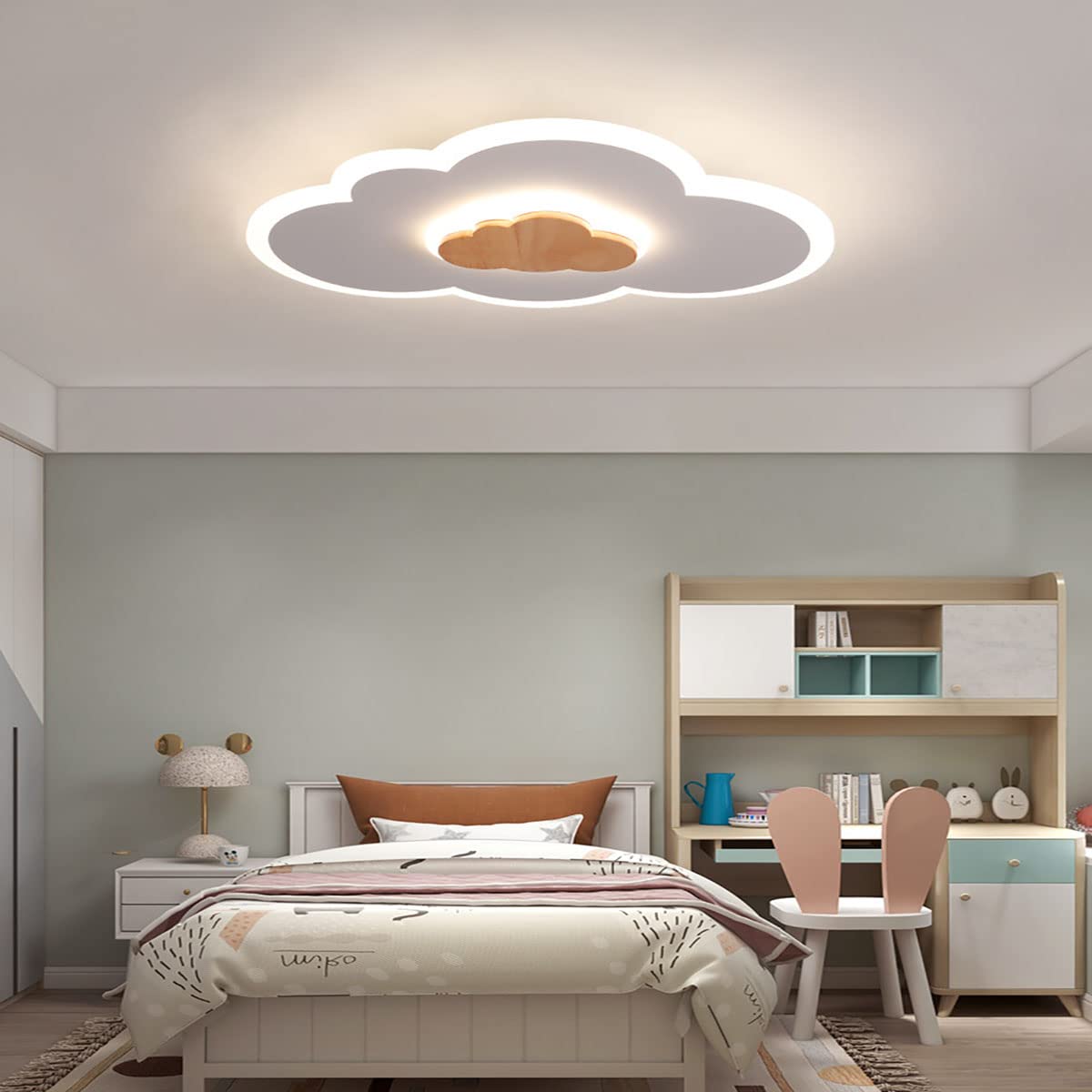 Plafonnier en bois noble avec ventilateur de plafond moderne pour grand salon