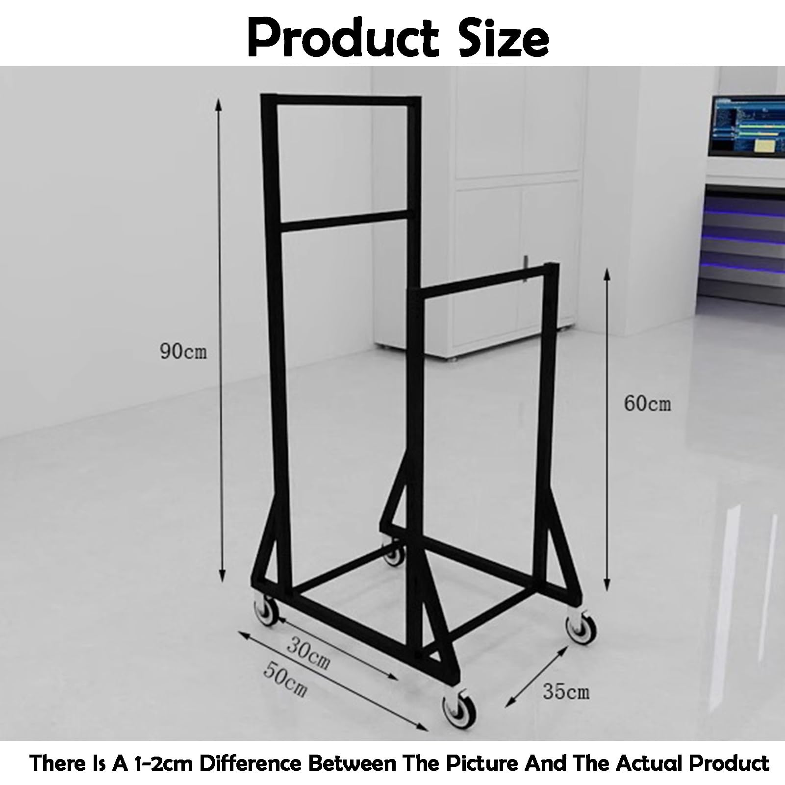 Carrello for Scaffali di Stoccaggio in Cartone da Magazzino | Organizer for scatole di cartone con ruote, for magazzino domestico(Blue,35x50x90cm)
