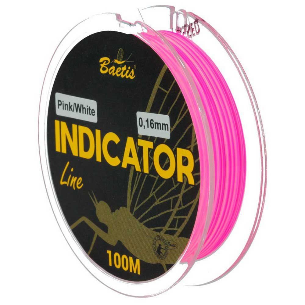 Baetis Indicator Line Leader White/Pink 0.18 100m
