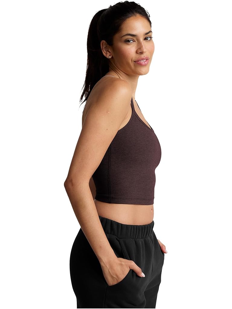 Brown Beyond Yoga Spacedye Slim Racerback Cropped Tank