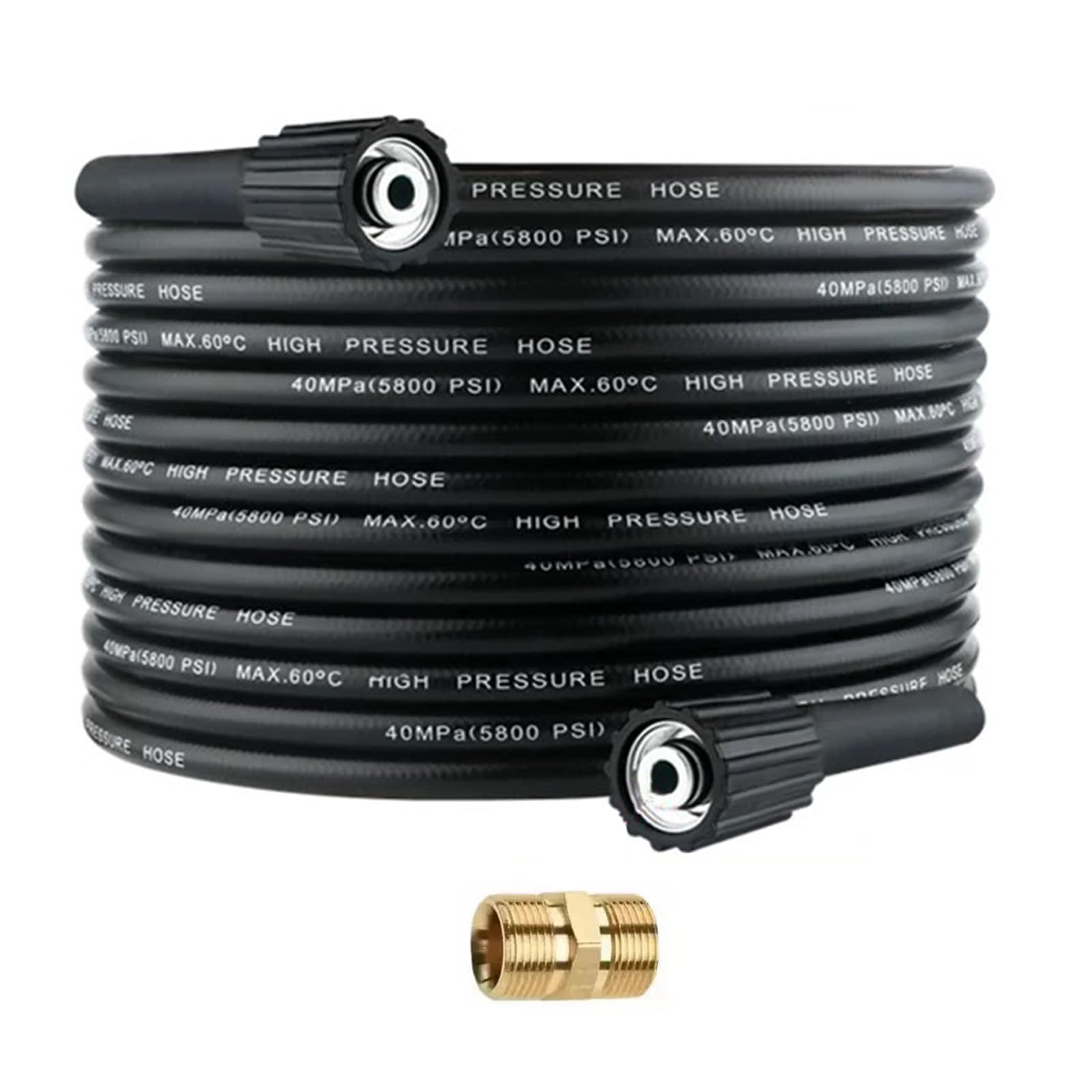 Tuyau de nettoyeur haute pression de 10 m, tuyau d'extension M22 x 14 mm, tuyau de remplacement haute pression 240 bars compatible avec Kärcher standard M22-14 connexion avec raccord fileté M22 x 1,5