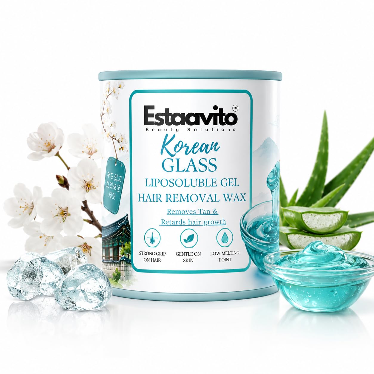 Estaavito Korean Glass Liposoluble Gel Hair Removal Wax 800g | Strong on Hair • Gentle on Skin • Smooth, Glass-Like Finish | Leaves skin feeling soft and polished after waxing | Gives a clean, smooth, polished finish inspired by Korean beauty aesthetics.-image-12