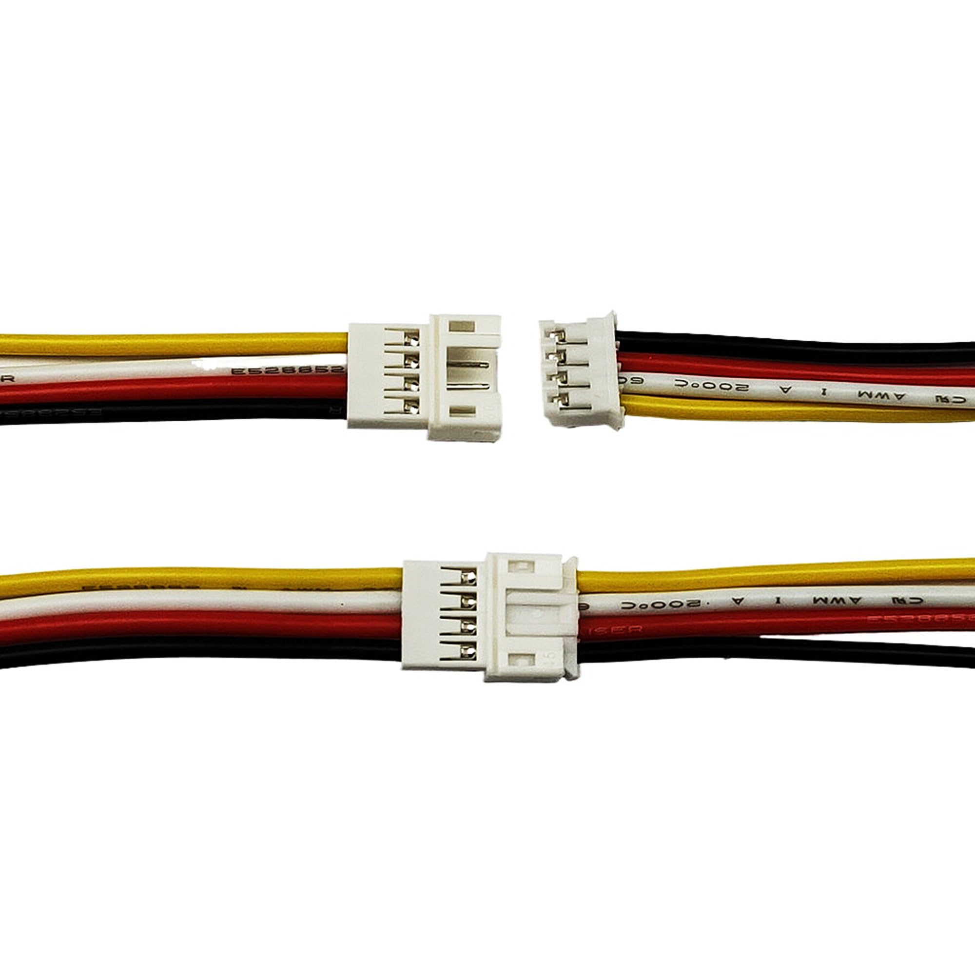 Pzsmocn JST HY SMD Stecker Set - 2.0mm 4-Pol Connector Mit 22AWG Silikonkabel - 10 Sets Komplett