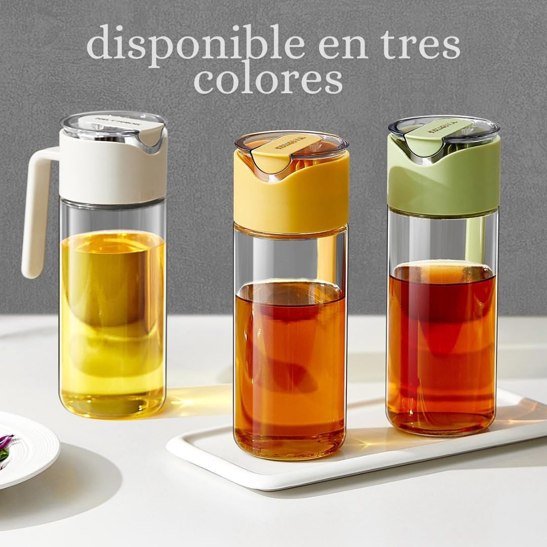 RYM Essentials - Huilier En Verre 500 Ml Avec Bec Anti-gouttes En Silicone - Design Pratique, Facile à Nettoyer, Parfait Pour Huile Et Vinaigre