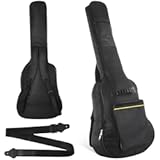 Lnrueg 41 Inch Acoustic Guitar Gig Bag with Adjustable Guitar Strap&comma; Waterproof Guitar Backpack 5mm Thick Padding Sponge&comma; Guitar Case Bag with Back Hanger Loop and Shoulder Straps