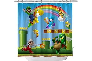 Super Mario 3D Print Shower Curtains for Kids