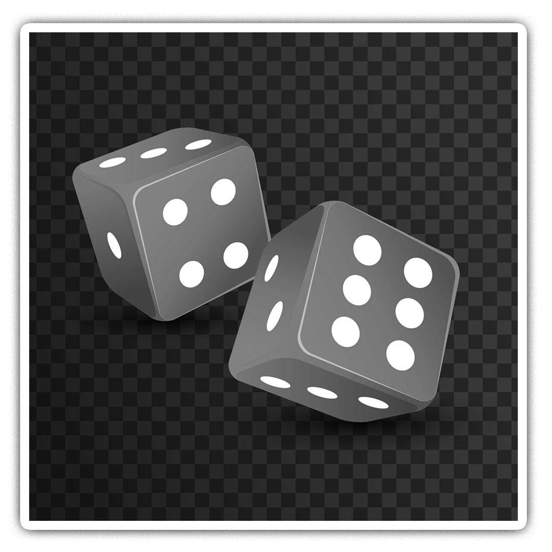 Destination Vinyl Ltd Multi 2 X 10Cm Square Vinyl Stickers - Dice Casino Las Vegas Gambling Decals 36943