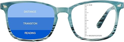 LAMBBAA Gafas presbiĂłpicas multifocales vintage cuadradas progresivas, gafas anti luz azul para hombres, mujeres lectores LAMBBAA Gafas presbiĂłpicas multifocales vintage cuadradas progresivas, gafas anti luz azul para hombres, mujeres lectores