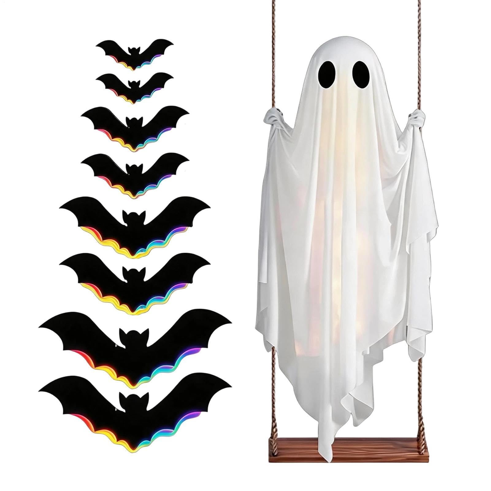 Halloween dekoracja z motywem duchów, straszna, unosząca się lalka ornament