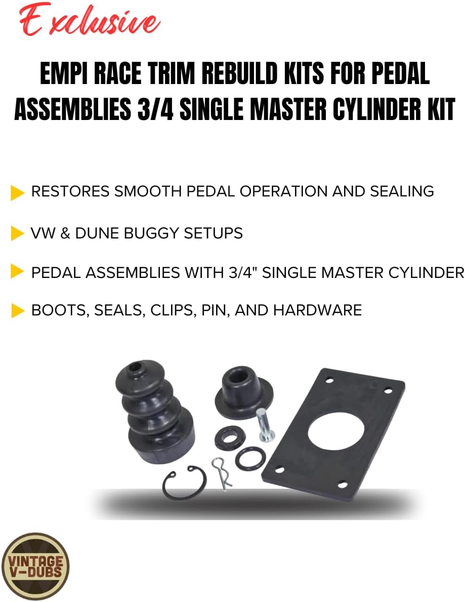 EMPI Race Trim Rebuild Kits For Pedal Assemblies 3/4 Single Master Cylinder Kit