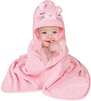Toalha Banho Capuz Bichinho Bordado Roupão Bebê Recém Nascido Infantil Criança Bordado (Rosa)