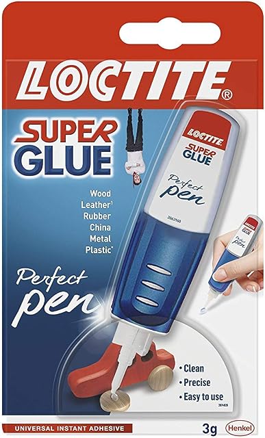 2 X Super Glue Perfect Pen/Extra Strong Gel Non-drip Glue for Metal, Ceramics, Plastic, Rubber, Leather, Wood/1 x 3g Bottle